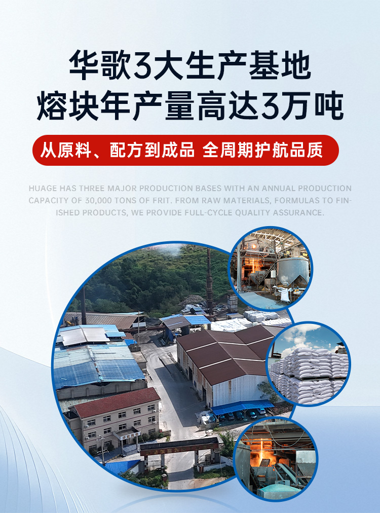 华歌熔块3大生产基地年产量高达3万吨